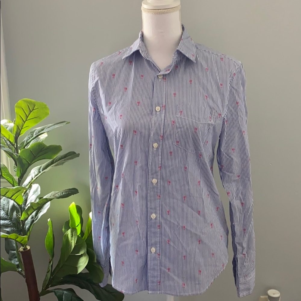 Aeropostale Blue Stripe Button Down Shirt Size XS